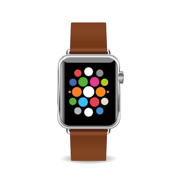 Vector illustratie smart watch geïsoleerd op een witte achtergrond Premium Vector