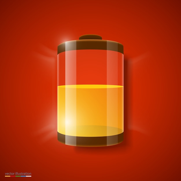 Vector illustratie van de batterij niveau indicator. Premium Vector