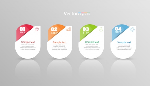 Vector infographic sjabloon met 4 opties Premium Vector