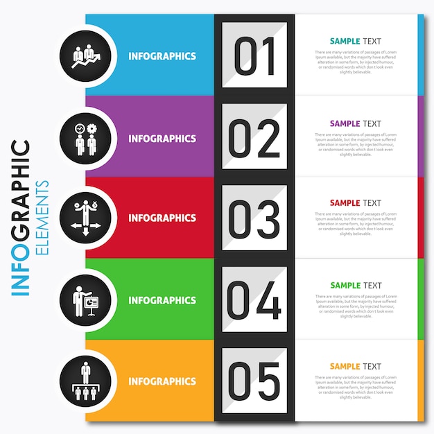 Vector kleurrijk infographics-ontwerp Gratis Vector