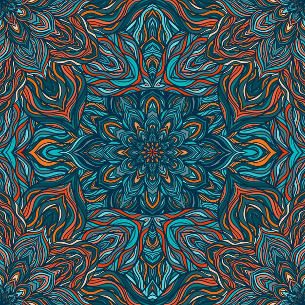 Vector natuur naadloze patroon met abstracte bloemen. Premium Vector