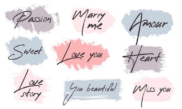 Vector penseelstreek dozen set Premium Vector