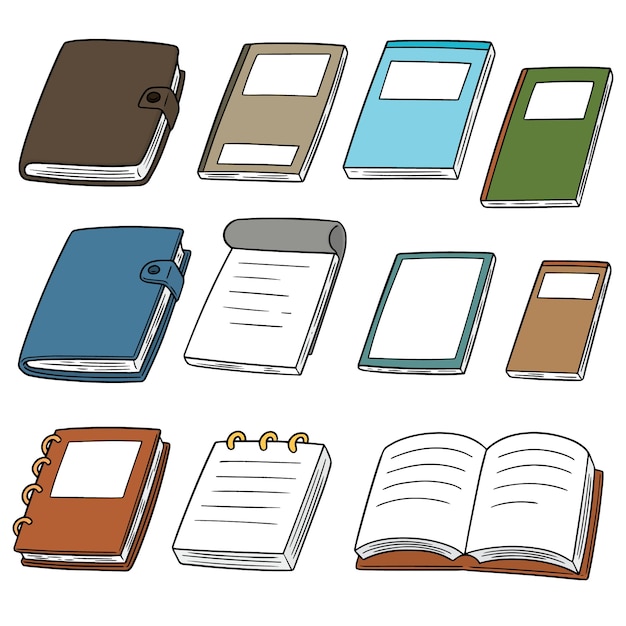 Vector set van notebooks Premium Vector