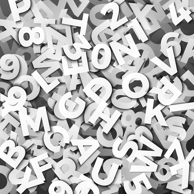 Vector type achtergrond met papier gesneden letters Premium Vector