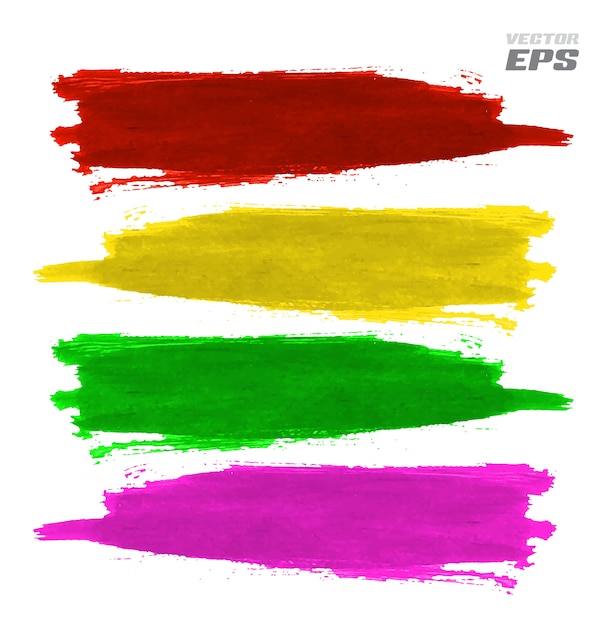Vector verf vlekken kleur splat met papier textuur effect Premium Vector