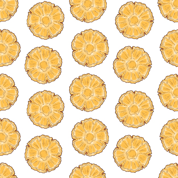 Vectorpatroon van ananas in schetsstijl. Premium Vector