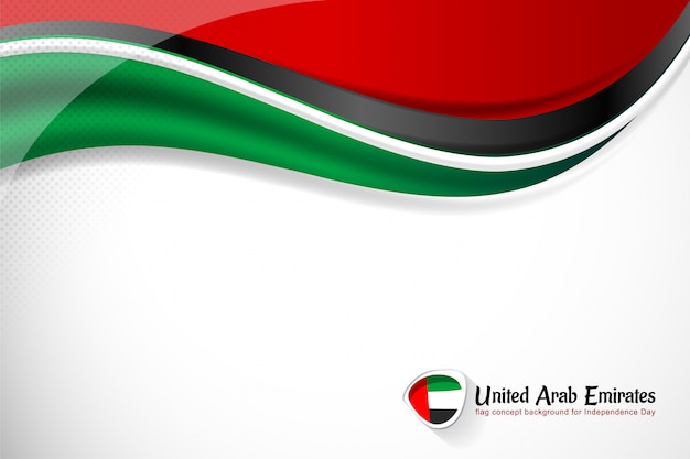 Verenigde arabische emiraten vlag achtergrond voor nationale feestdag Premium Vector