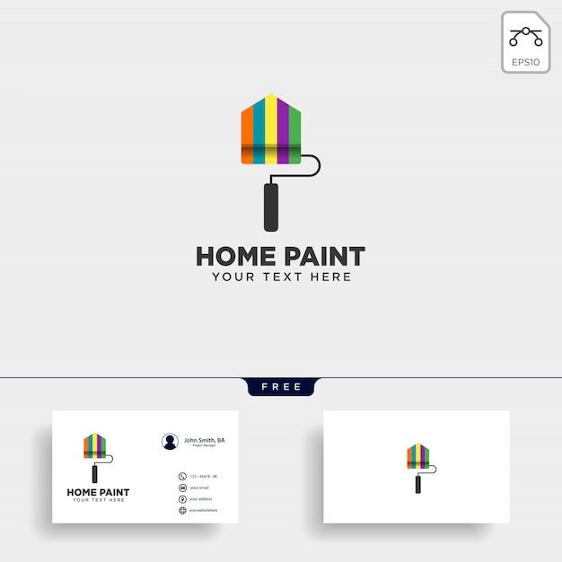 Verf penseel kleurrijke logo sjabloon vector pictogram element Premium Vector