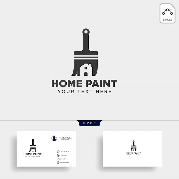 Verf penseel kleurrijke logo sjabloon vector pictogram element Premium Vector