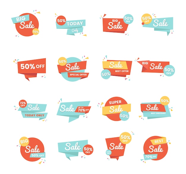 Verkoop badge vector ontwerpset Gratis Vector