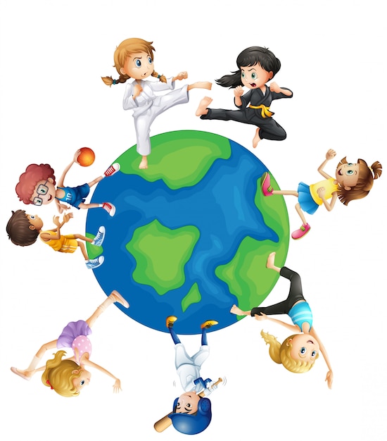 Verschillende soorten sporten over de hele wereld Gratis Vector