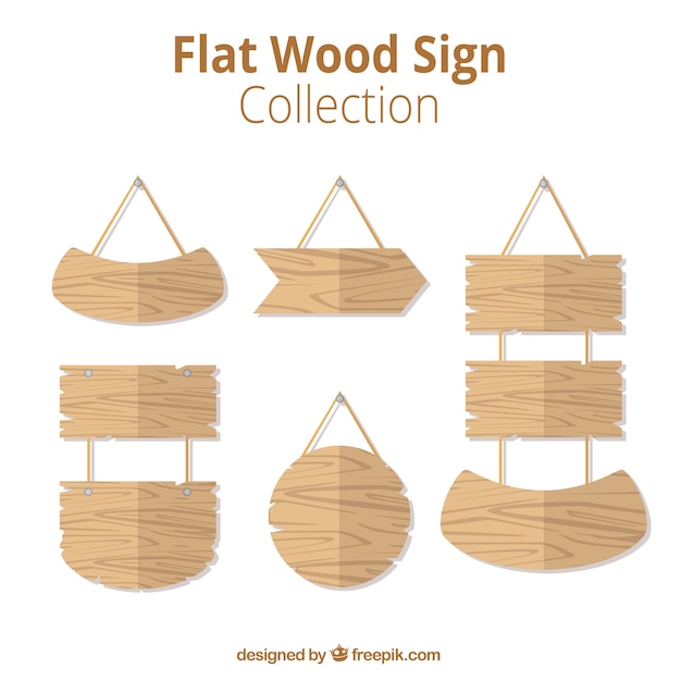 Rood Bukken Locomotief Verschillende tekenen gemaakt van hout in plat design | Gratis Vector