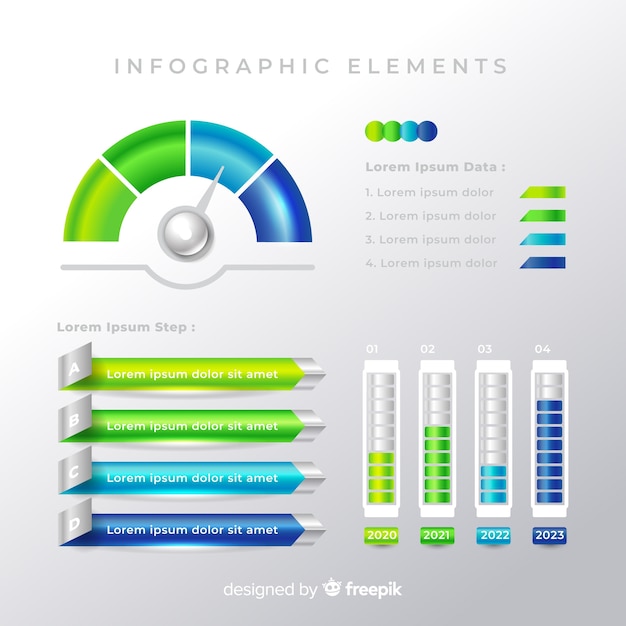 Verzameling kleurrijke infographic elementen Gratis Vector