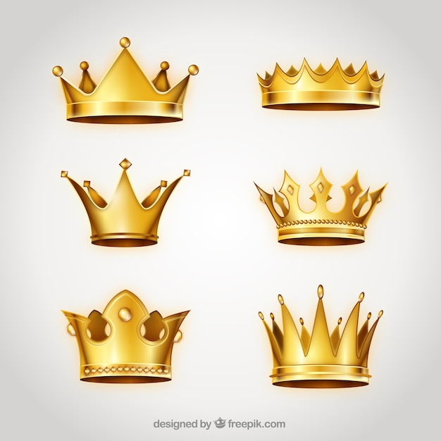 Verzameling Van Gouden Kronen Vector | Gratis Download