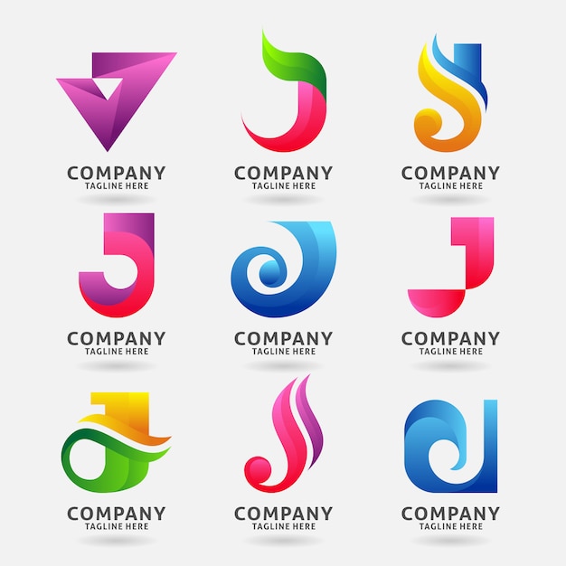 Verzameling Van Letter J Moderne Logo Sjabloonontwerp Premium Vector