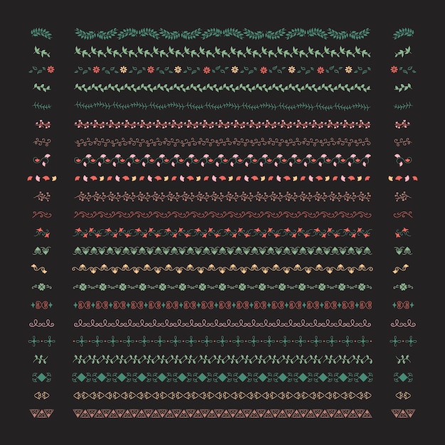 Verzameling van scheidingslijn ontwerp element vectoren Gratis Vector