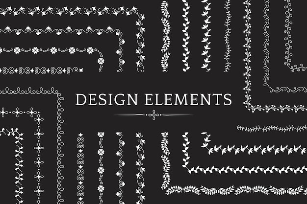 Verzameling van scheidingslijn ontwerp element vectoren Gratis Vector