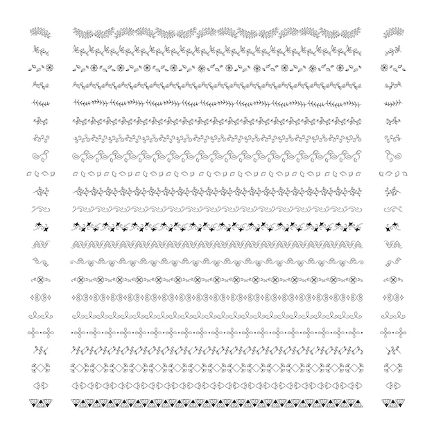 Verzameling van scheidingslijn ontwerp element vectoren Gratis Vector