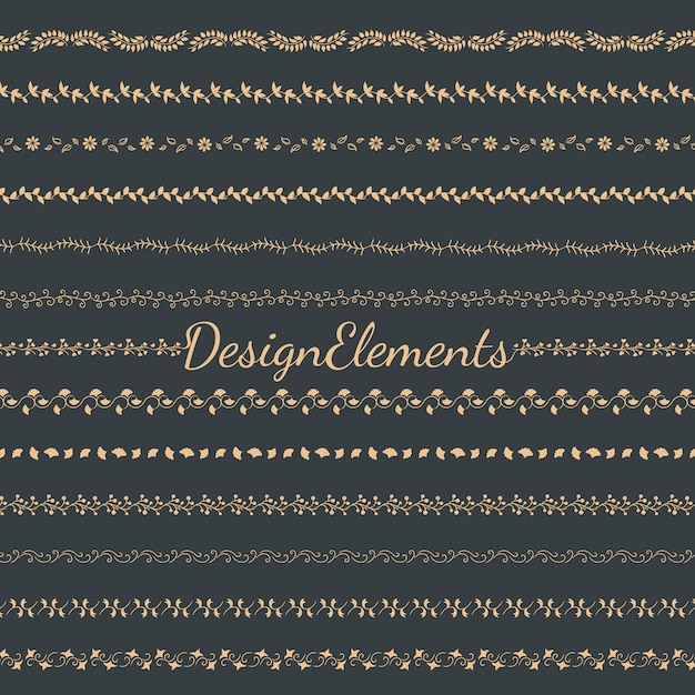Verzameling van scheidingslijn ontwerp element vectoren Gratis Vector