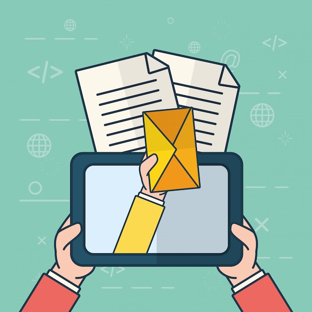 Verzend e-mailconcept Gratis Vector