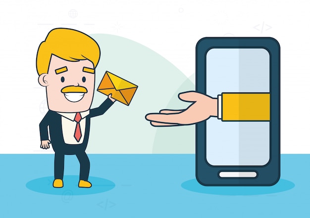 Verzend e-mailconcept Gratis Vector