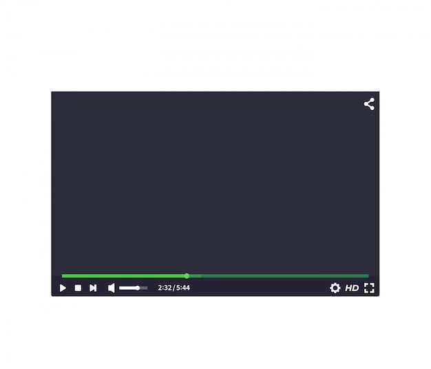 Video speler interface Premium Vector