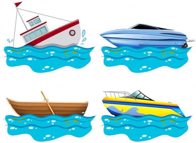 verschillende soorten boten | Vector