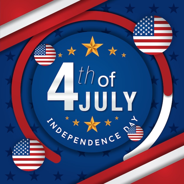Vierde juli amerikaanse onafhankelijkheidsdag Premium Vector