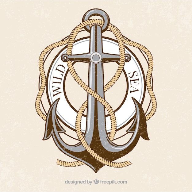 Vintage anker achtergrond | Premium Vector