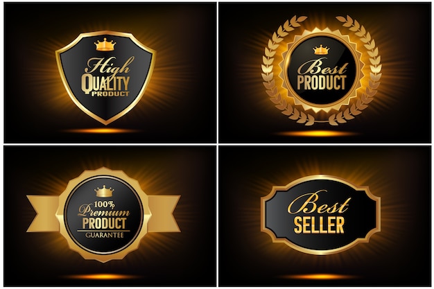 Vintage badges collectie van hoge kwaliteit Premium Vector