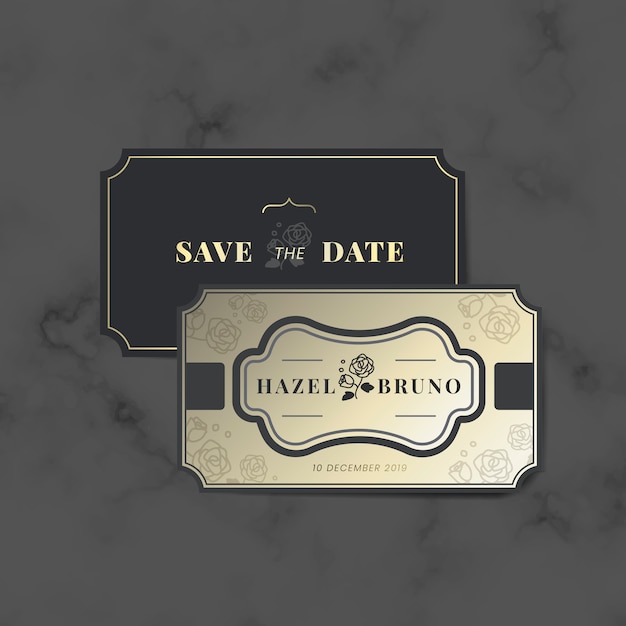 Vintage bruiloft uitnodiging label vector set Gratis Vector