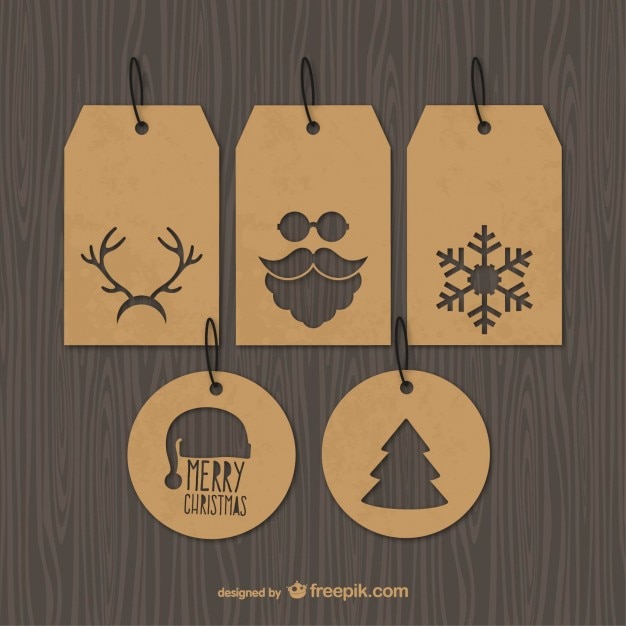 Vintage christmas-tags | Gratis Vector