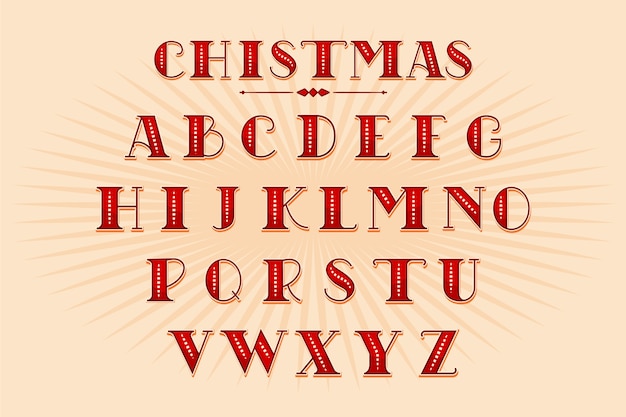 Vintage kerst alfabet pack Gratis Vector