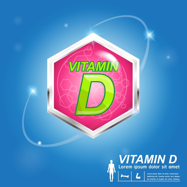 Vitamine d-voeding en vitamine - concept-logo-producten voor Premium