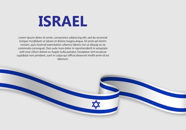 vlag van israël vlag zwaaien premium vector