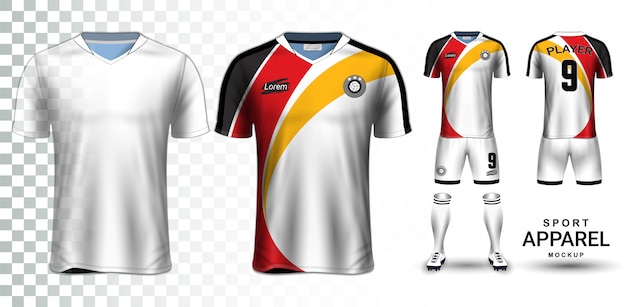 Download Voetbal jersey en voetbal kit presentatie mockup sjabloon ...