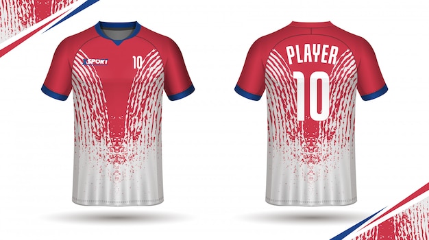 Voetbal jersey sjabloon sport t-shirt Premium Vector