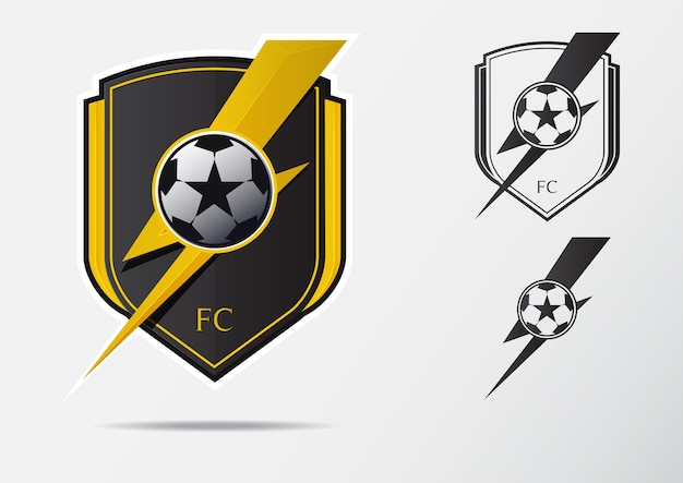 Voetbal Of Voetbal Logo Ontwerp Premium Vector