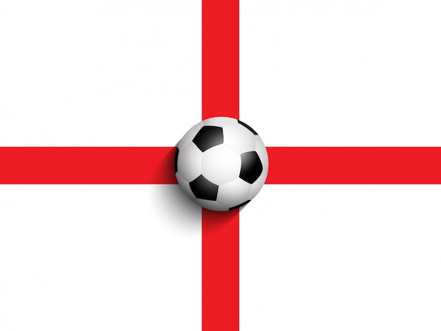 Voetbal Op Engeland Vlag Achtergrond Gratis Vector