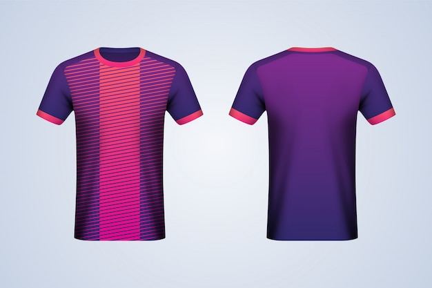 Download Voor- en achterkant paars met strepen jersey mockup ...