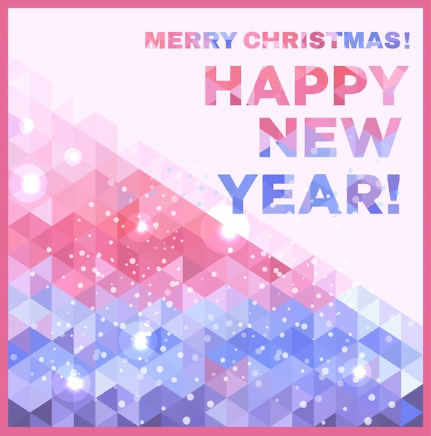 Vrolijk kerstfeest en een gelukkig nieuwjaarskaartje Gratis Vector