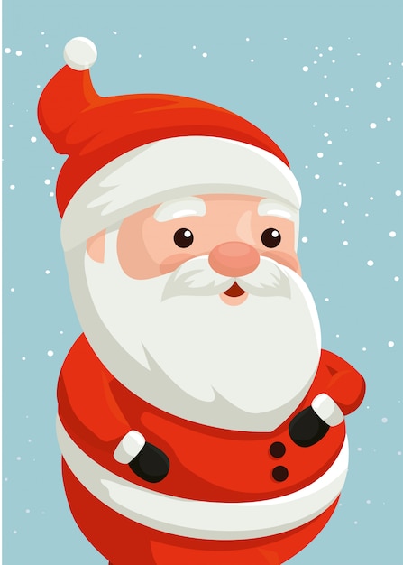 Vrolijk Kerstfeest Kerstman Karakter | Gratis Vector