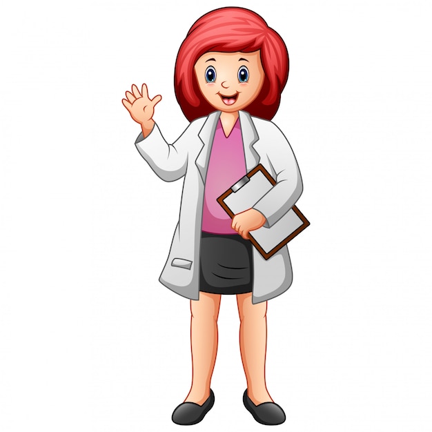 Vrouwenwetenschapper in laboratoriumjassen Premium Vector