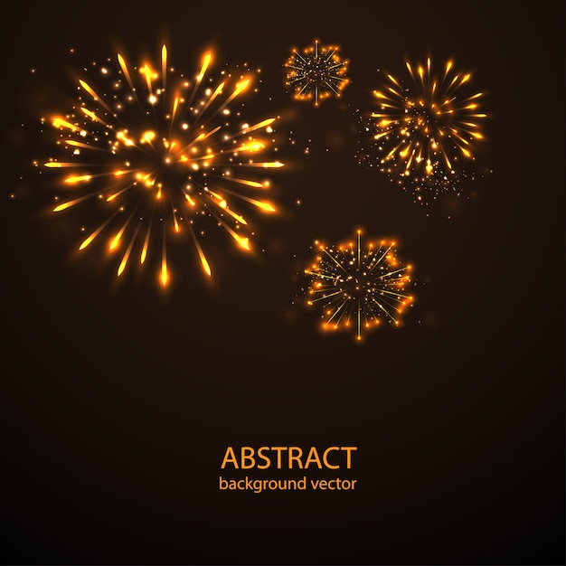 Vuurwerk op schemering achtergrondvector. vuurwerk nieuwjaarsviering. Premium Vector