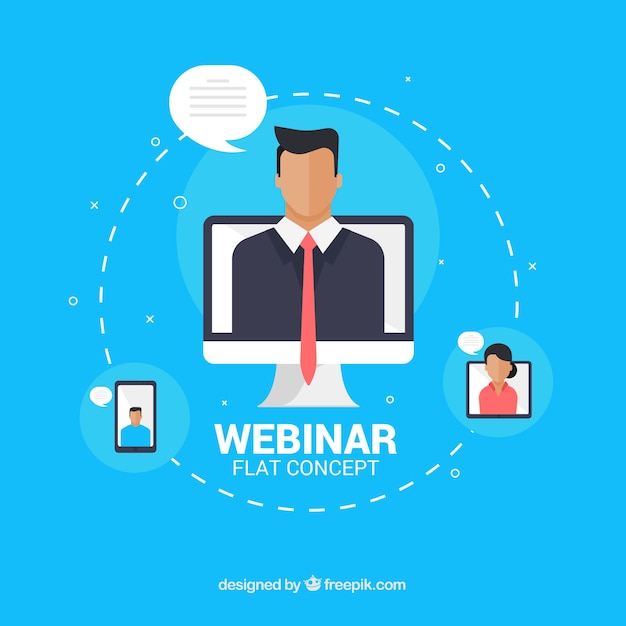 Webinar plat ontwerp Gratis Vector