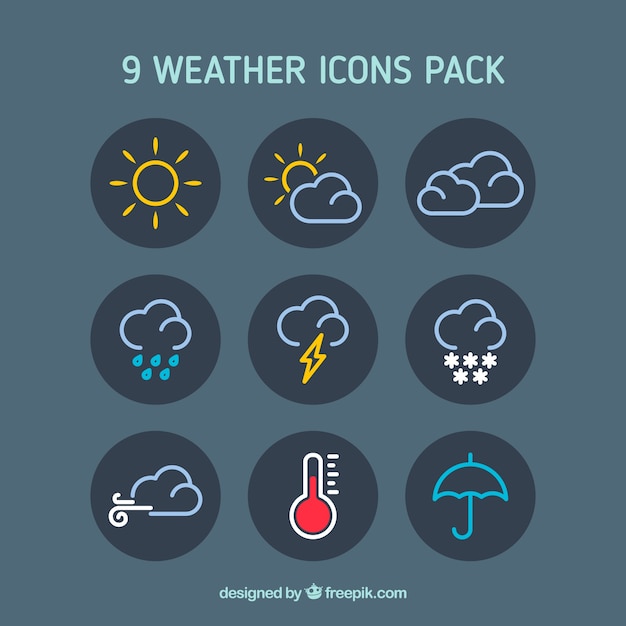 Weer iconen pack | Premium Vector