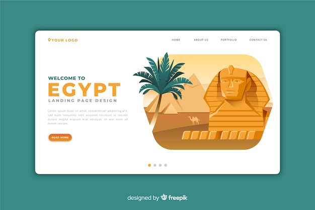 Welkom bij de landingspagina van egypte Gratis Vector