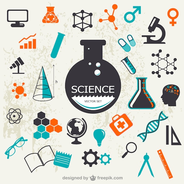 Wetenschap vector set Gratis Vector