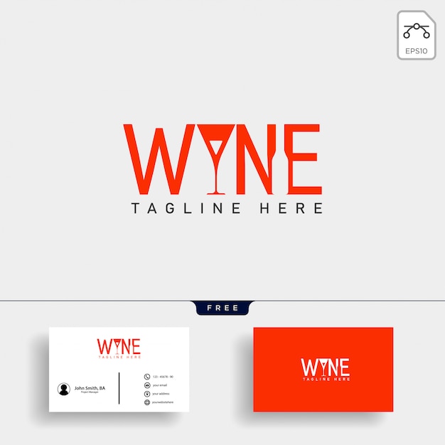 Wijn en bar type logo sjabloon vectorillustratie Premium Vector