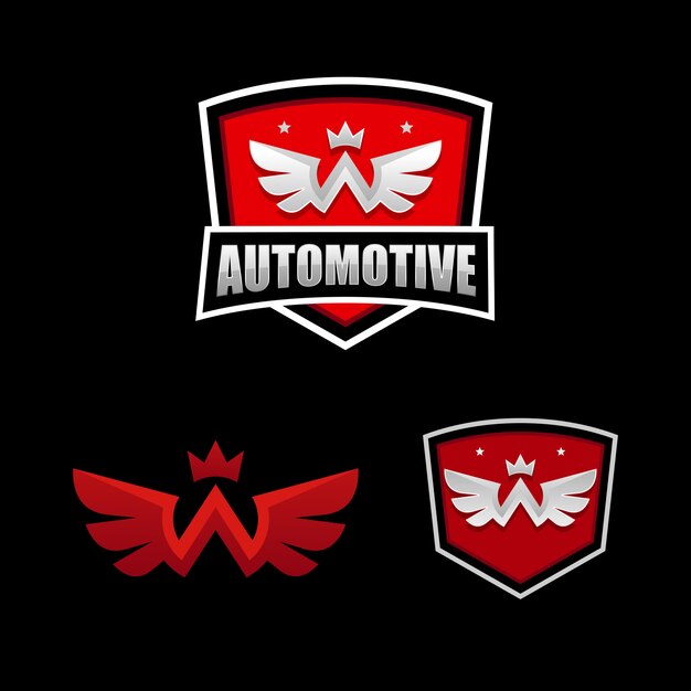 Wing design concept illustratie vector sjabloon Premium Vector